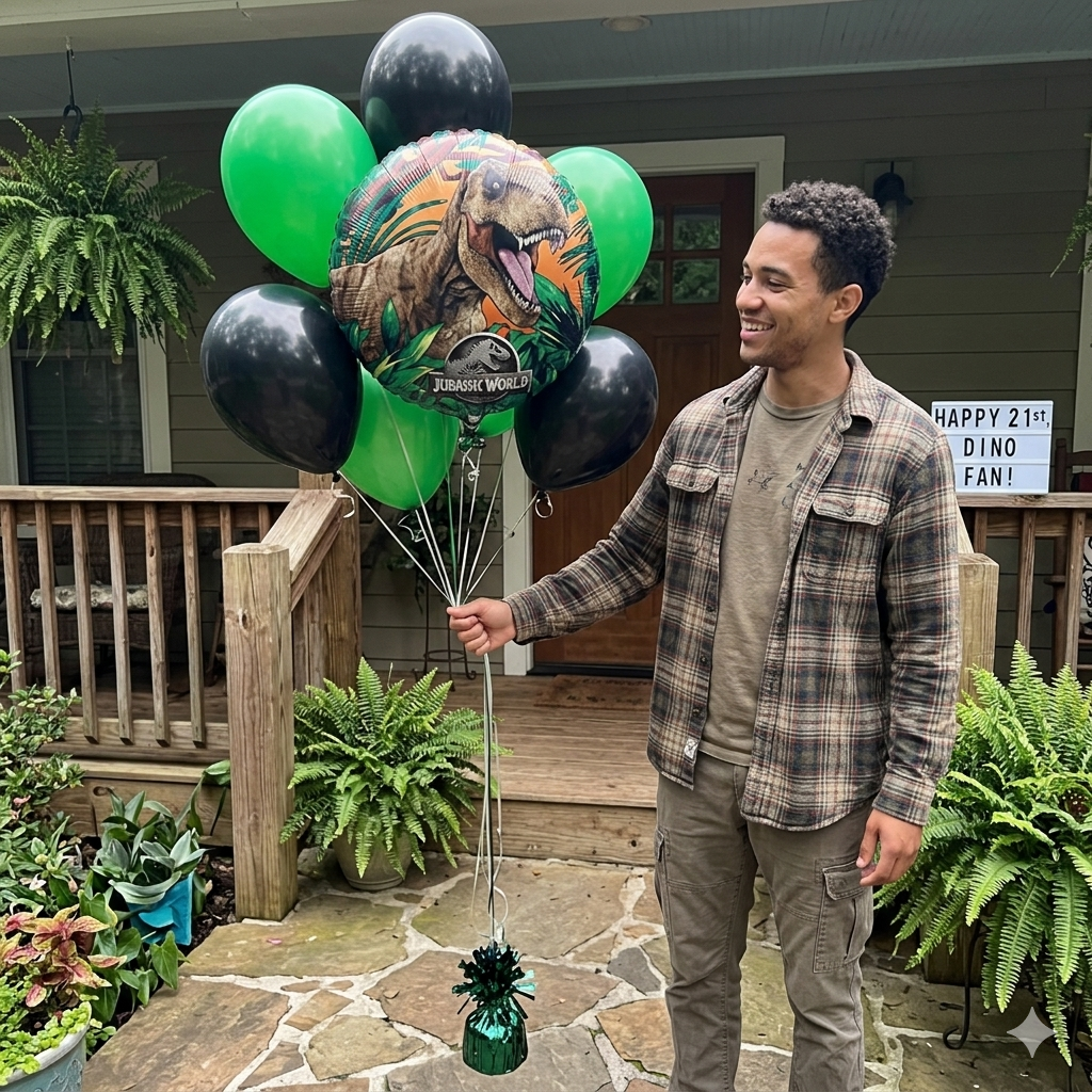 Jurassic World Balloon Bouquet with Latex Balloons 10-pk