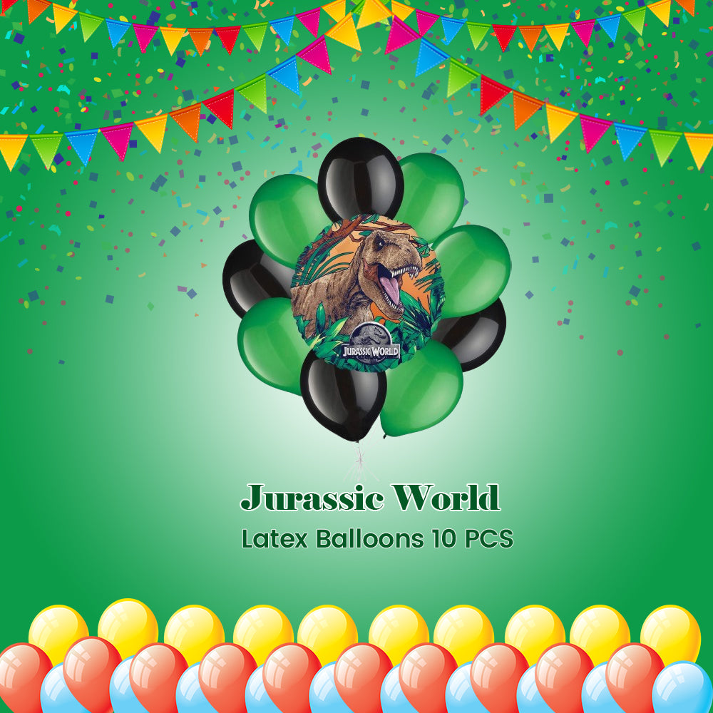Jurassic World Balloon Bouquet with Latex Balloons 10-pk