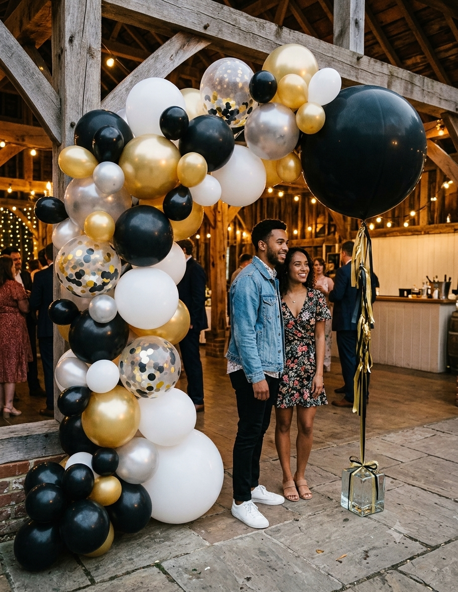 Amscan Round Transparent Confetti Latex Balloon Garland Arch Kit