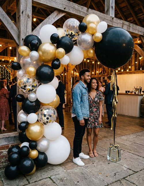 Amscan Round Transparent Confetti Latex Balloon Garland Arch Kit
