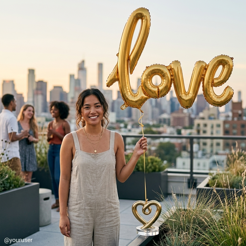 Love Cursive Letters Satin Foil Balloon 31x21-in
