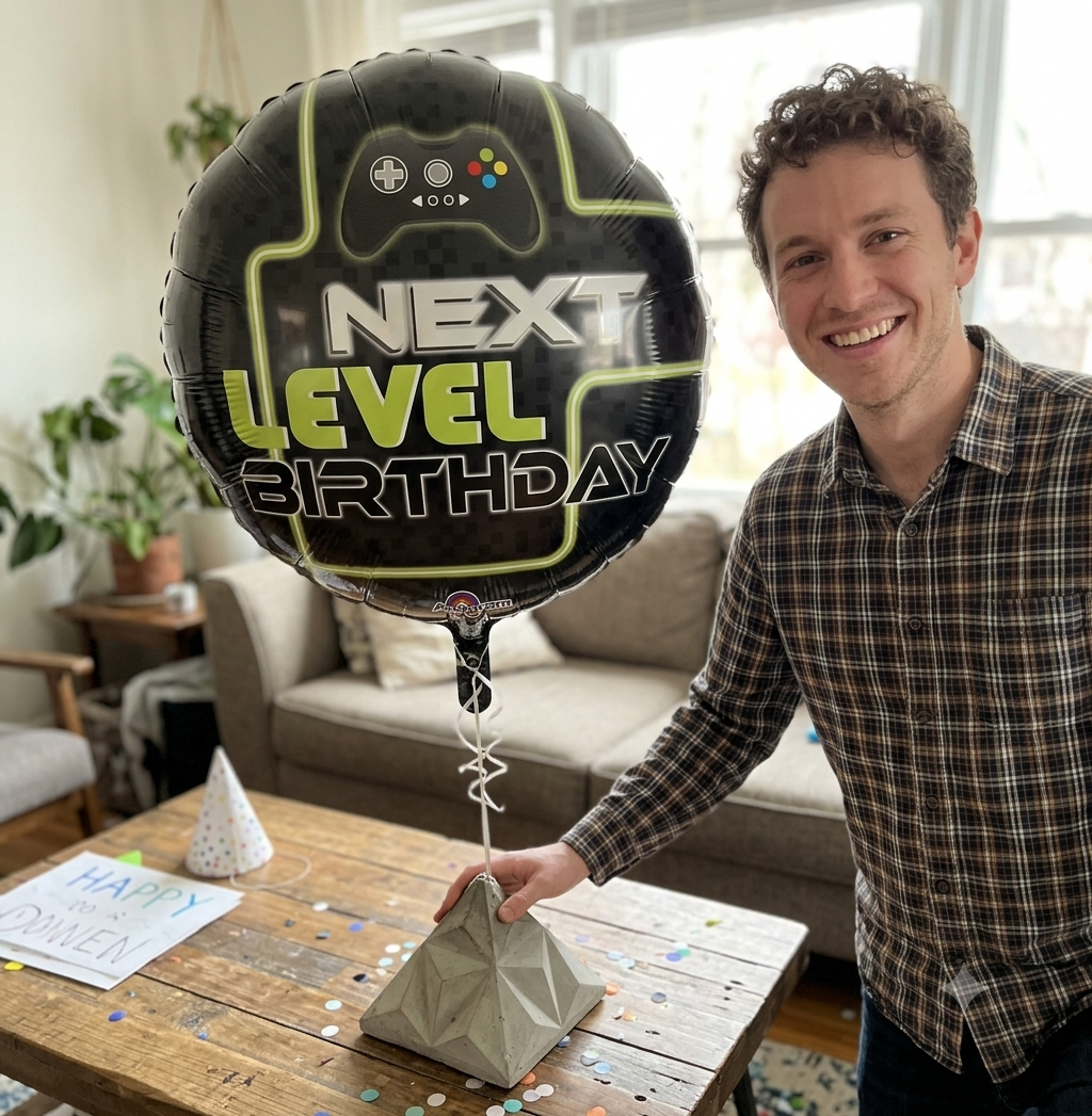 Level Up Next Level Birthday Round Satin Foil Balloon 18-in