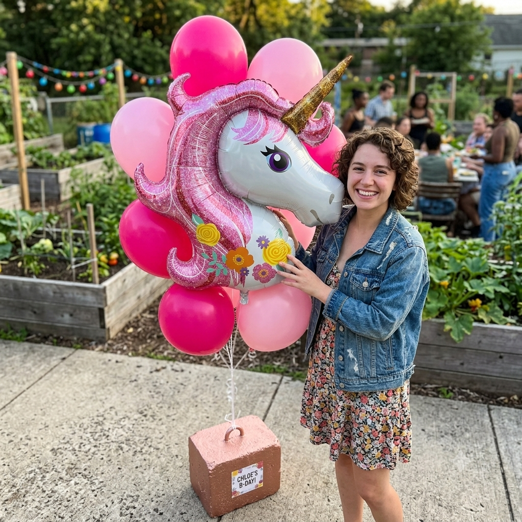 Magical Unicorn Supershape Balloon Bouquet with Latex Balloons 7-pk