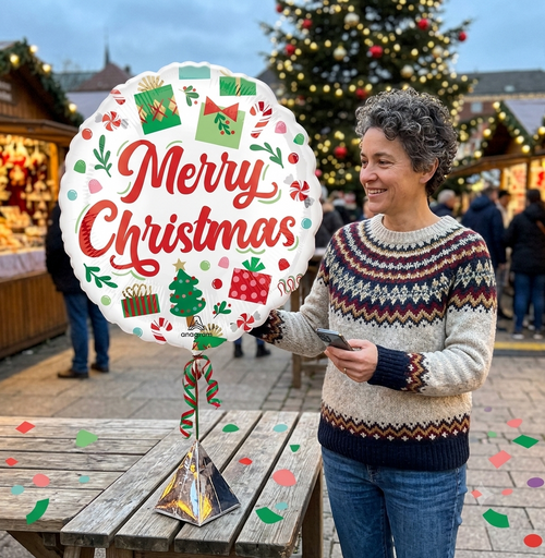 Anagram Merry Christmas Round Foil Balloon 18-in