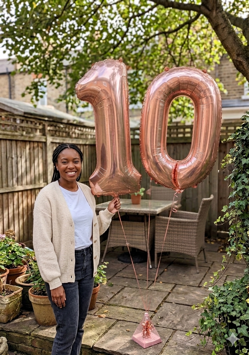 0-9 Numbers Foil Balloon Rose Gold 34-in