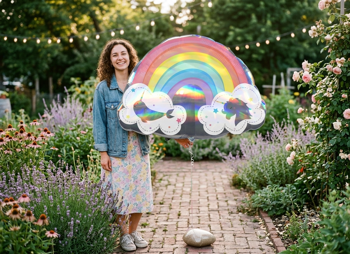 Rainbow Satin Foil Balloon 28-in