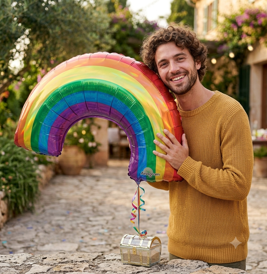Rainbow Satin Foil Balloon 34-in