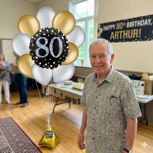 80 Sparkling Birthday Balloon Bouquet with Latex Balloons 10-pk