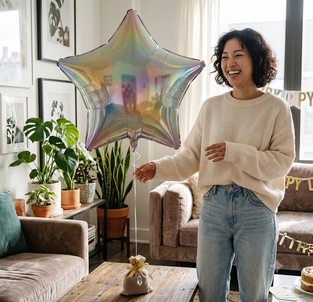 Star Satin Foil Balloon 22-in