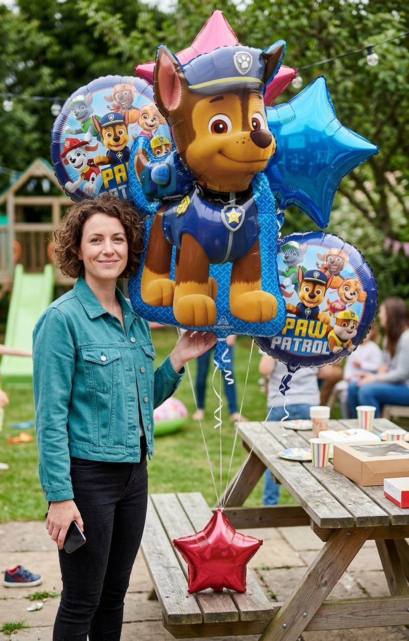 Nickelodeon PAW Patrol Chase Dog/Star Satin Foil Balloon Bouquet 5-pk