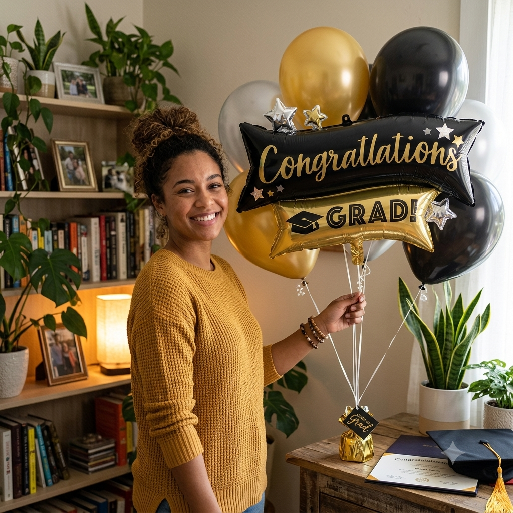 Congratulations Grad! Supershape Balloon Bouquet with Latex Balloons 7-pk