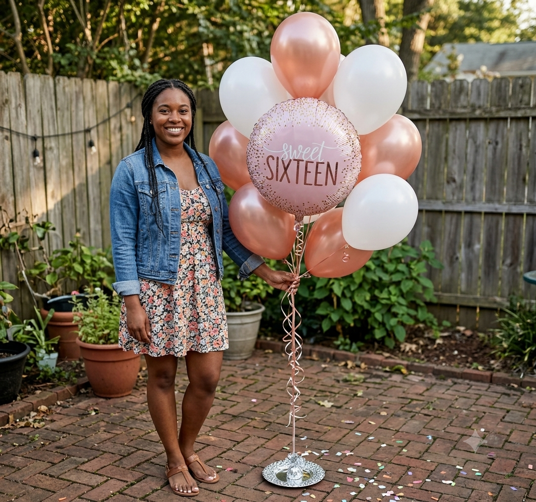 Sweet Sixteen Birthday Balloon Bouquet with Latex Balloons 10-pk
