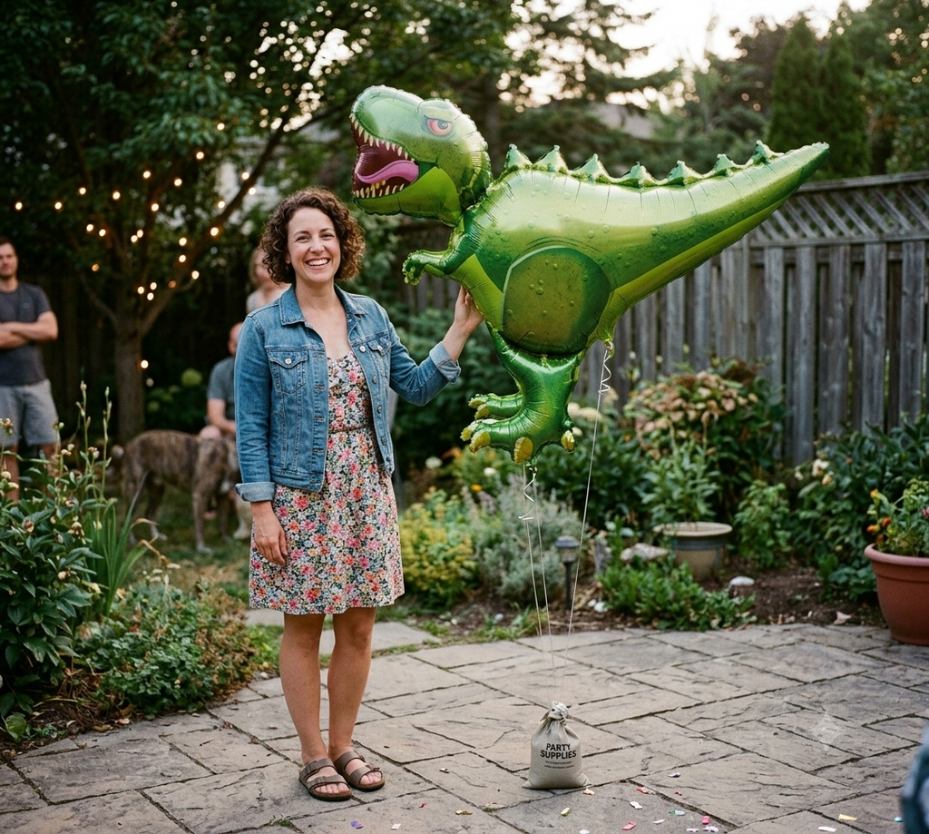 T-Rex Dinosaur Satin Foil Balloon 36-in
