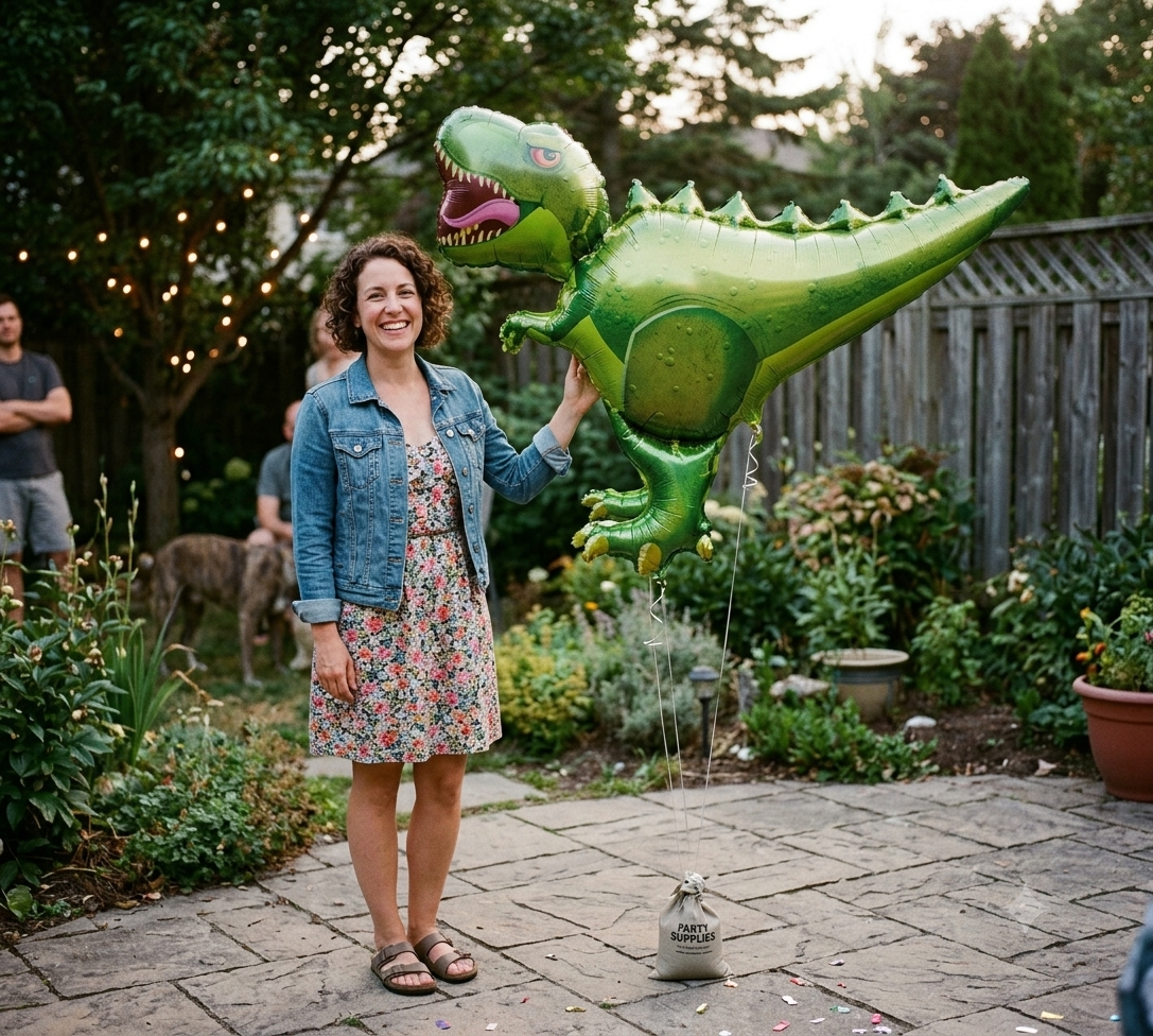 T-Rex Dinosaur Satin Foil Balloon 36-in
