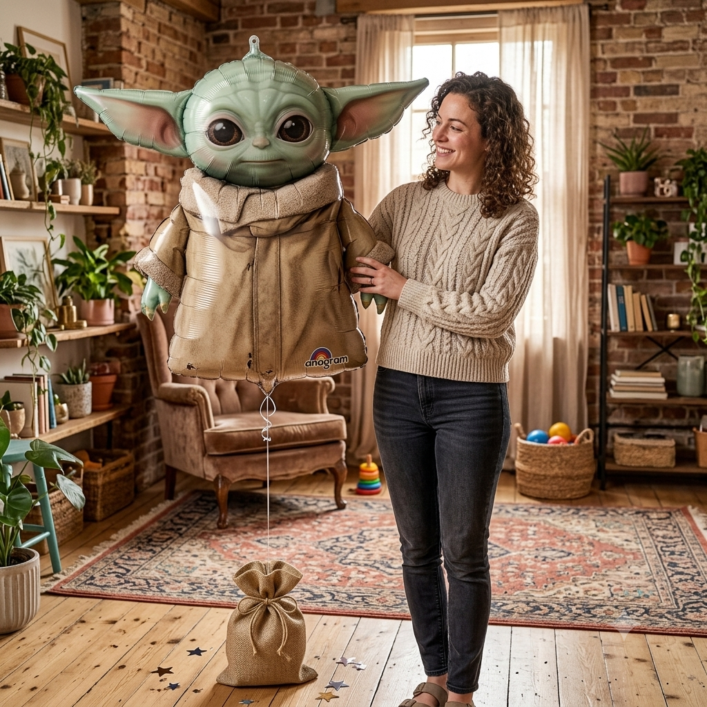 Disney Star Wars The Mandalorian Baby Yoda Satin Foil Balloon 26-in