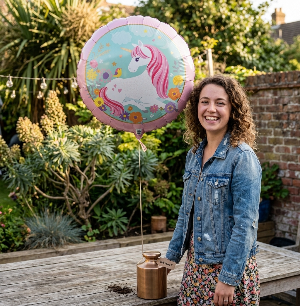 Unicorn Round Satin Foil Balloon 18-in