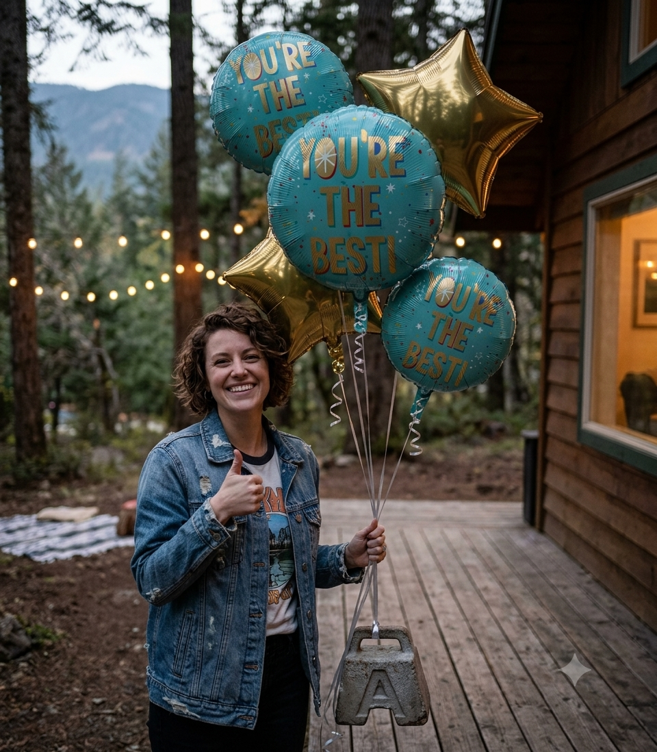 You're The Best Round/Star Satin Foil Balloon Bouquet 5-pk