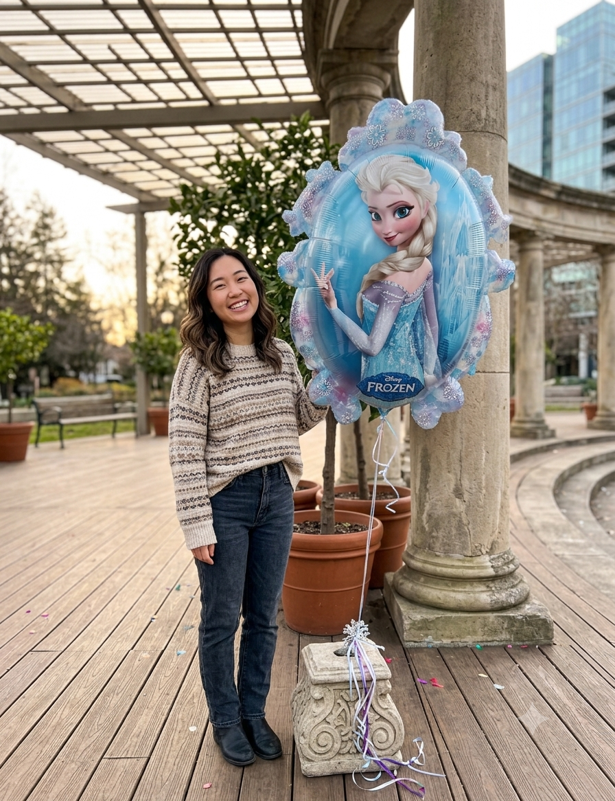 Disney Frozen Elsa & Anna Round Satin Foil Balloon 31-in