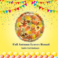 Fall Autumn Leaves Round Satin Foil Balloon 18-in