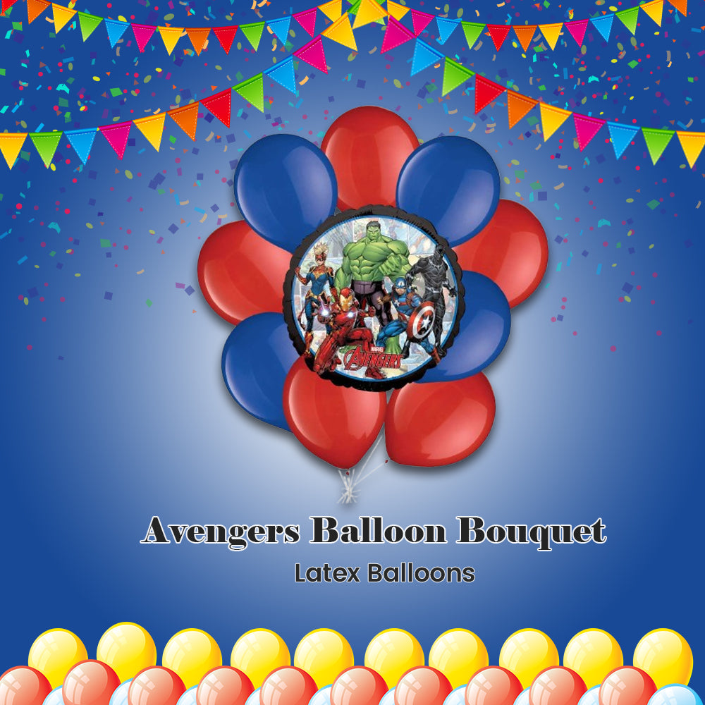 Avengers Balloon Bouquet with Latex Balloons 10-pk