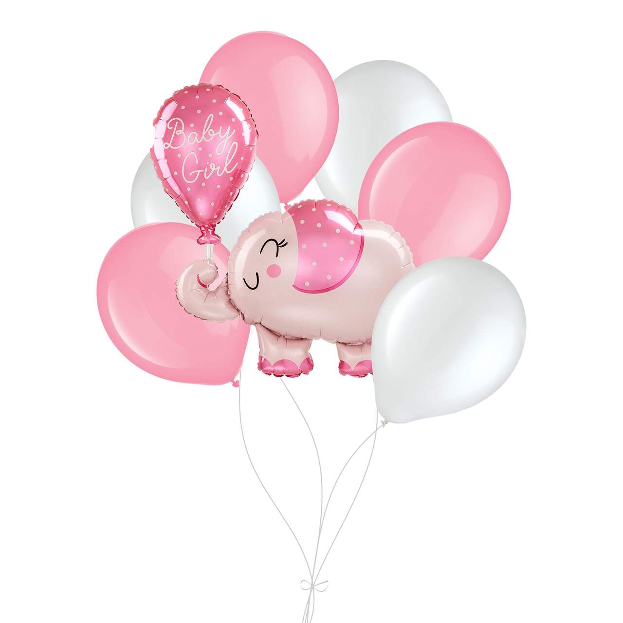 Baby Girl Elephant Satin Foil Balloon 31-in