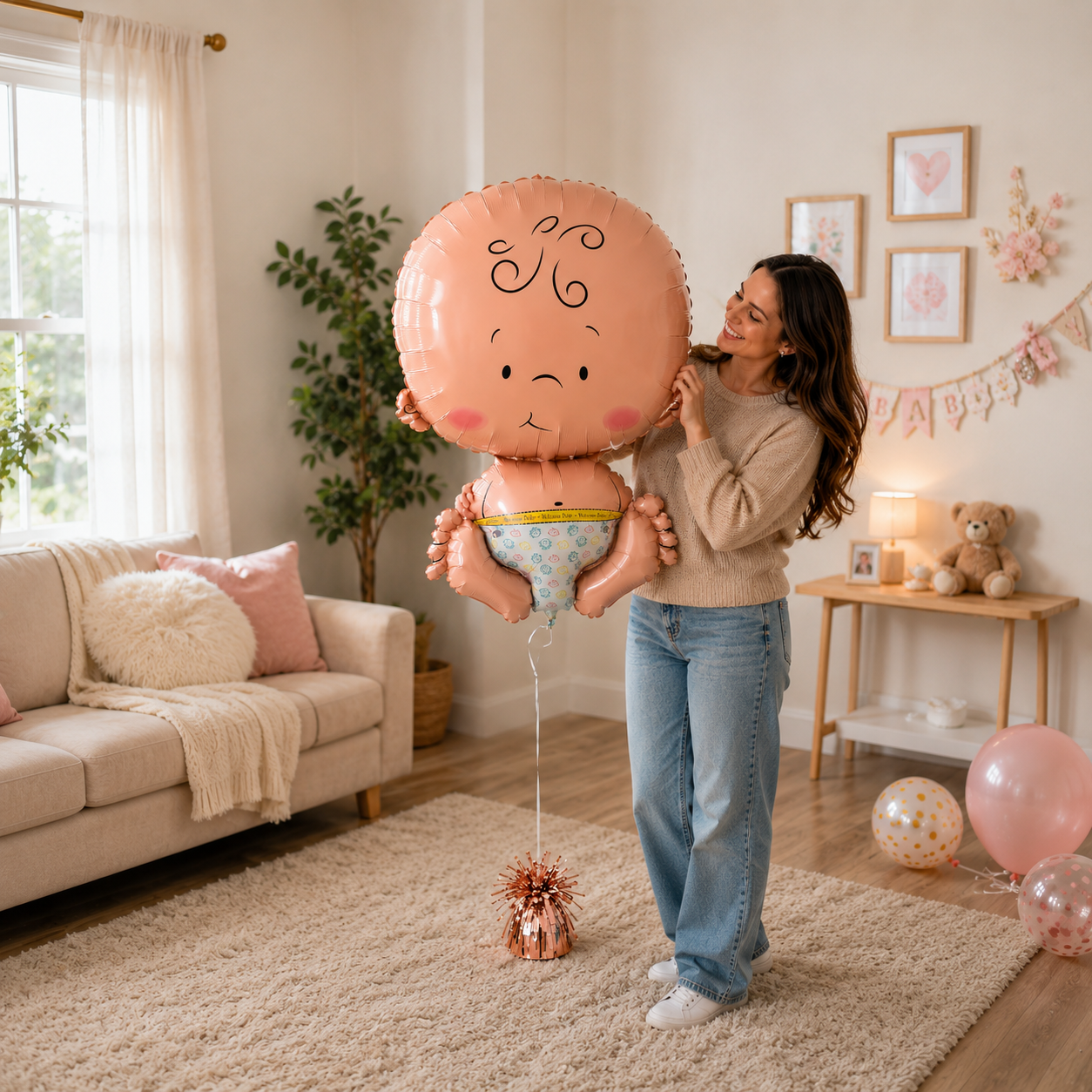 Welcome Baby Baby Satin Foil Balloon 26-in