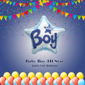 Baby Boy 3D Star Satin Foil Balloon 32-in