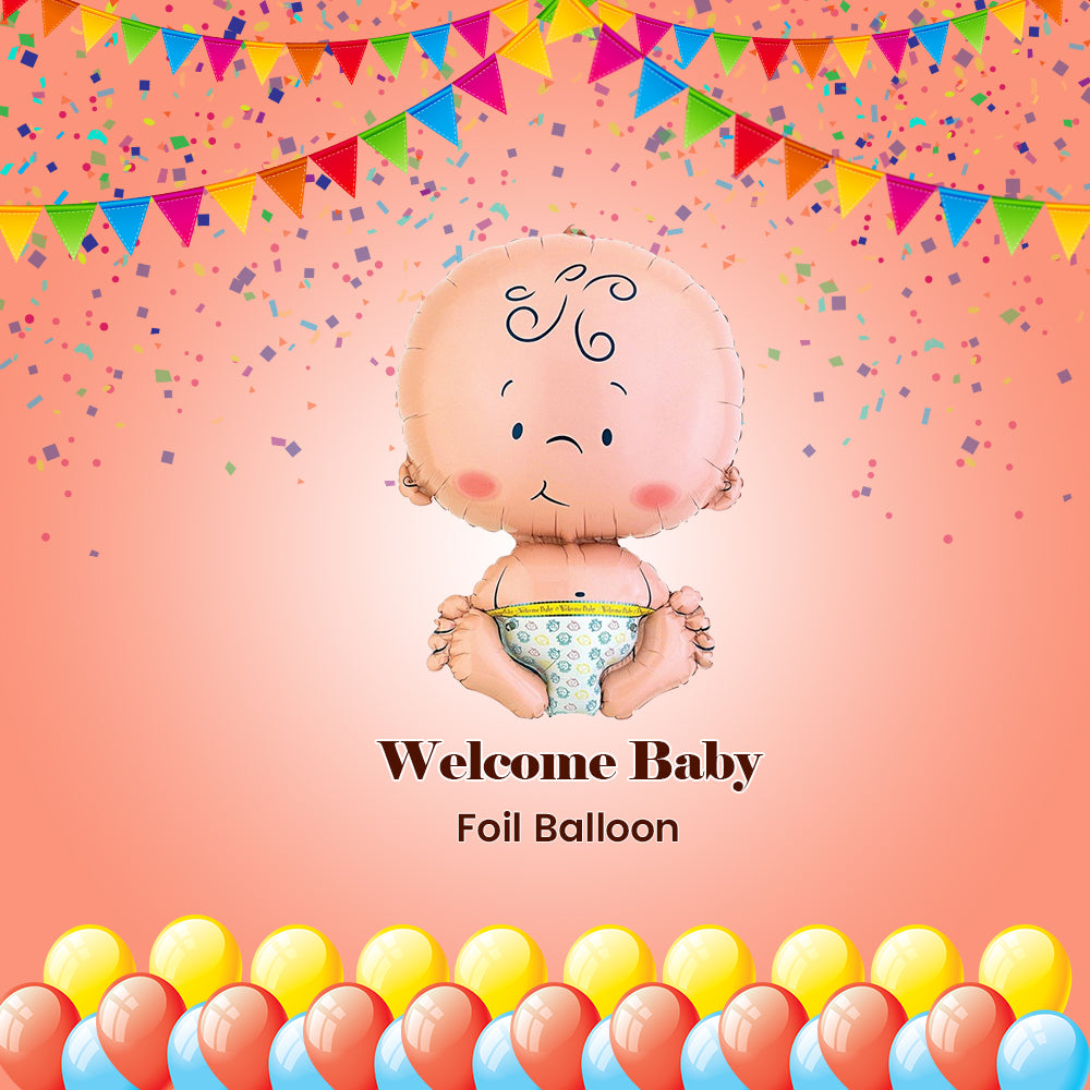 Welcome Baby Baby Satin Foil Balloon 26-in