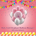 Baby Girl Elephant Balloon Bouquet with Latex Balloons 10-pk