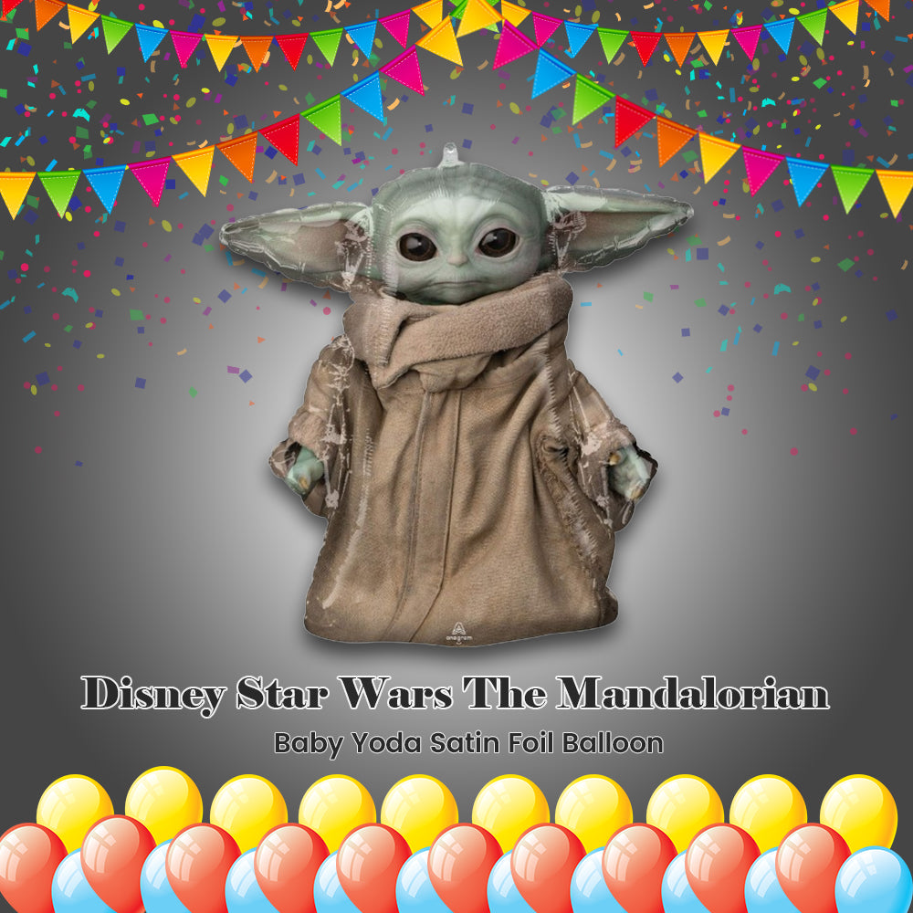 Disney Star Wars The Mandalorian Baby Yoda Satin Foil Balloon 26-in