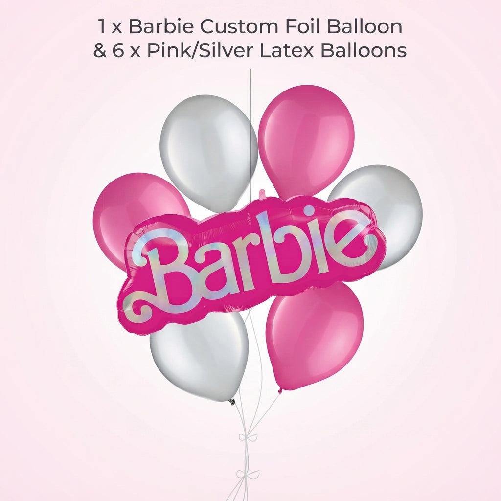 Barbie Malibu Supershape Balloon Bouquet with Latex Balloons 7-pk