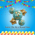 You're The Best Round/Star Satin Foil Balloon Bouquet 5-pk