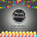 Happy Birthday Round Satin Foil Balloon 17.5-in
