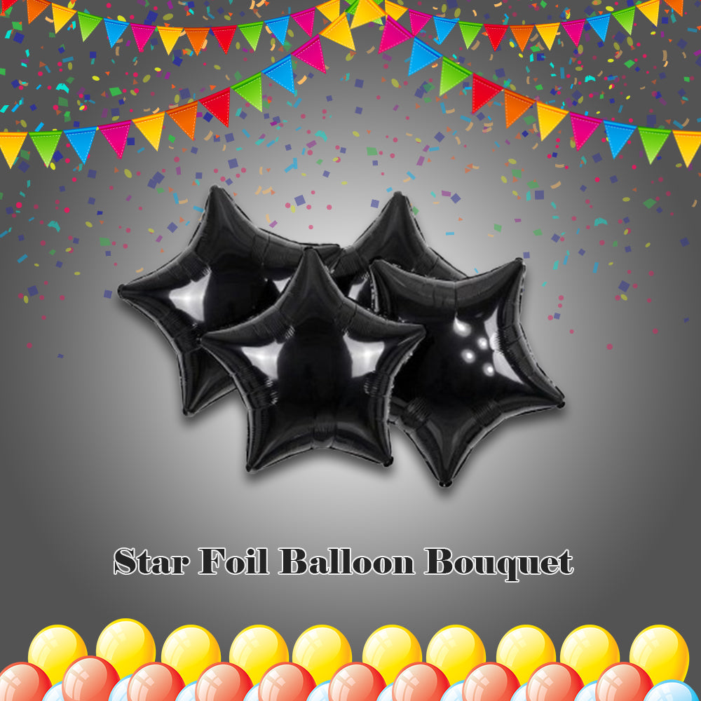 Star Foil Balloon Bouquet 4-pk