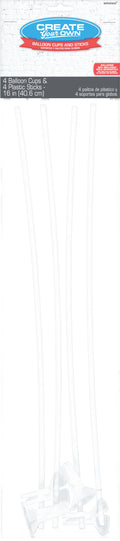 Balloon Sticks with Cups 16-in 4-pk
