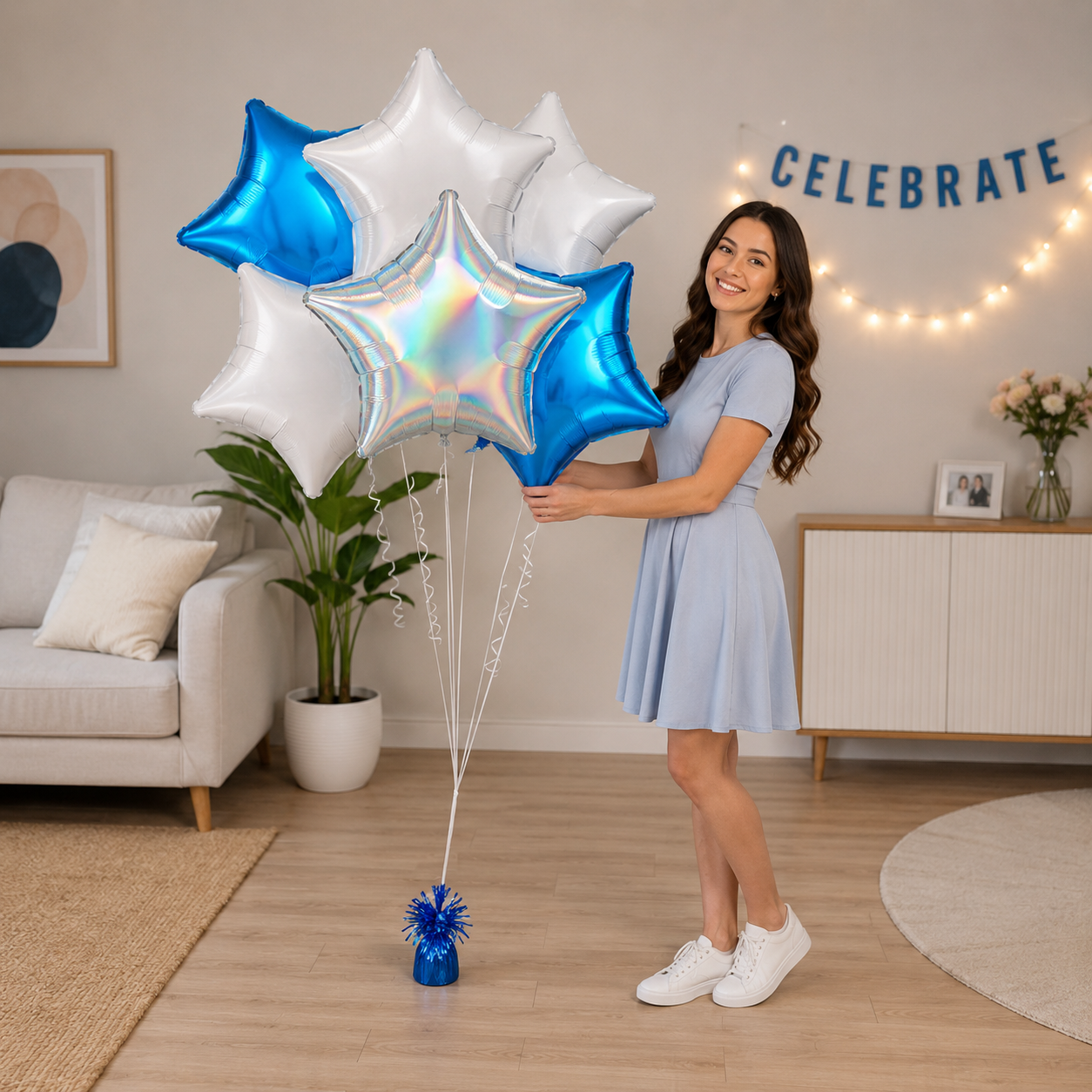 Go Blue Jays! Balloon Bouquet with Star Foil Balloons 6-pk