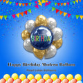 Happy Birthday Modern Balloon Bouquet with Pearl Latex Balloons 10-pk