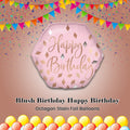 Blush Birthday Happy Birthday Octagon Satin Foil Balloon 23-in