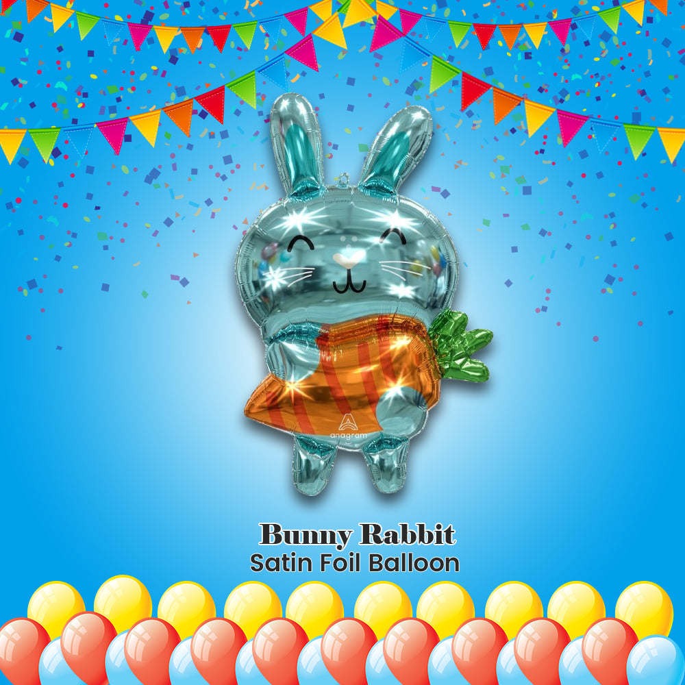Bunny Rabbit Satin Foil Balloon 33-in