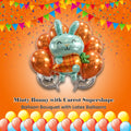 Minty Bunny with Carrot Supershape Balloon Bouquet with Latex Balloons 7-pk