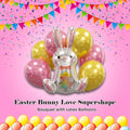 Easter Bunny Love Supershape Balloon Bouquet with Latex Balloons 7-pk