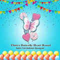 Flutter Butterfly/Heart/Round Satin Foil Balloon Bouquet 5-pk