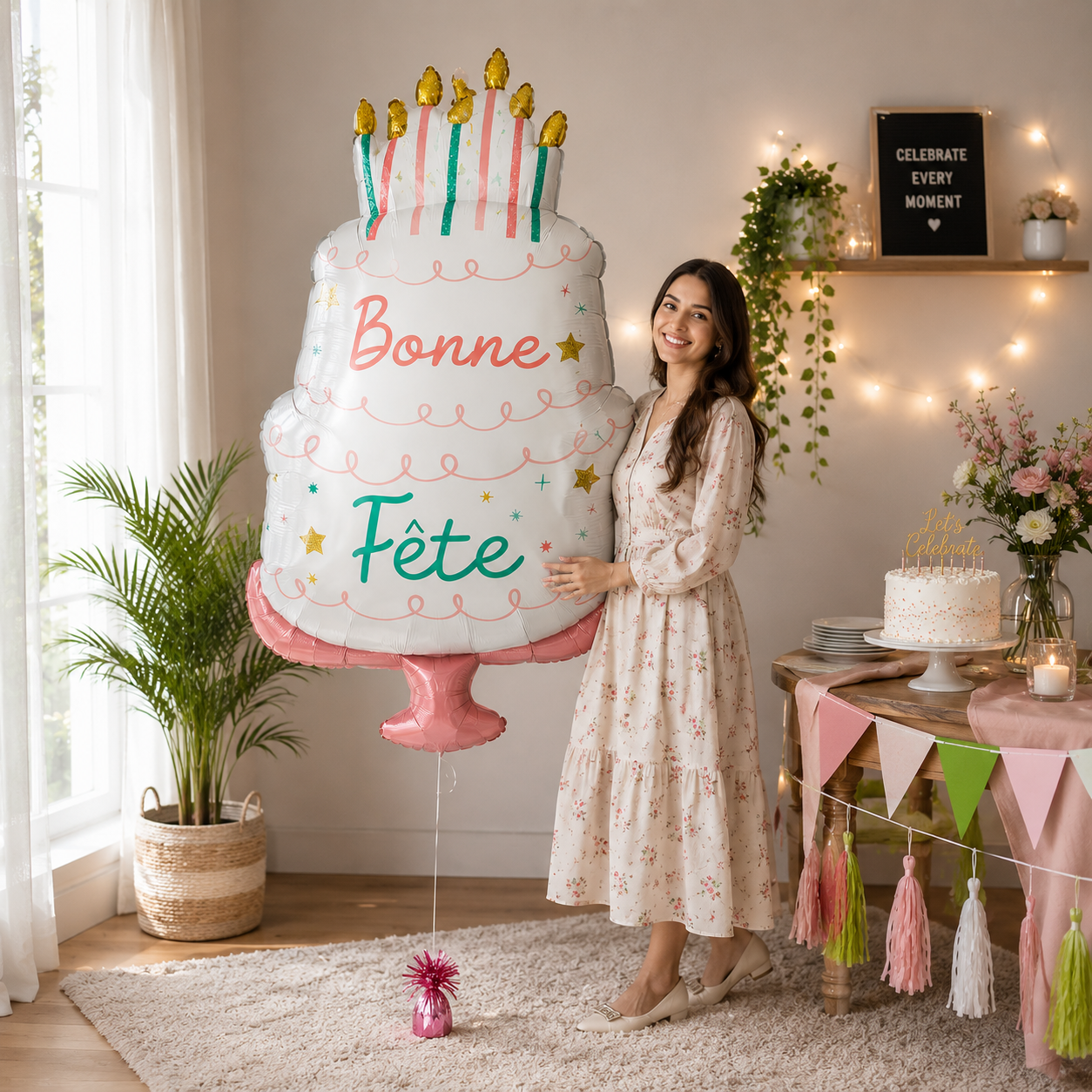 Happy Cake Day Happy Birthday Birthday Cake Satin Foil Balloon 28-in