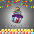 Happy Birthday Birthday Cake Satin Foil Balloon 37-in