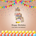 Happy Birthday Cat Satin Foil Balloon 33-in