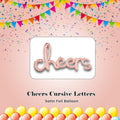 Cheers Cursive Letters Satin Foil Balloon 40x21-in