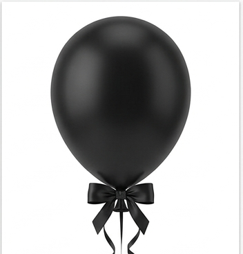 Black Latex Helium Balloon - 12 Inch Single