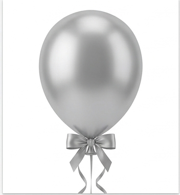 Silver Latex Helium Balloon - 12 Inch Single