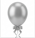 Silver Latex Helium Balloon - 12 Inch Single