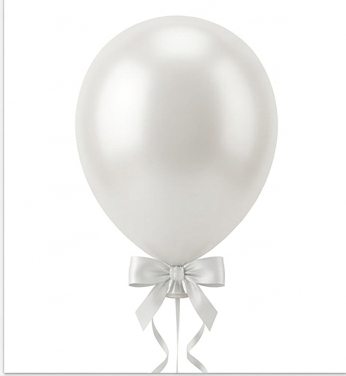 White Latex Helium Balloon - 12 Inch Single